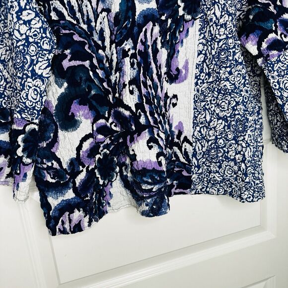 Habitat Stir It Up Patchwork Floral Cropped Sleeve Top - Picture 6 of 7